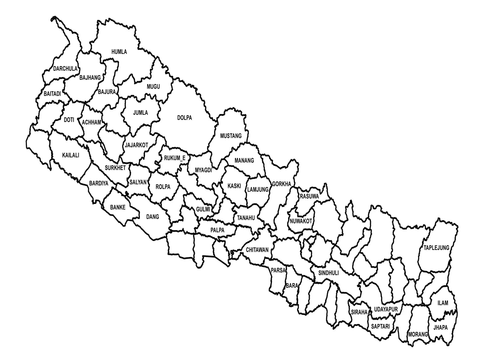 Nepal Districts Shapefile Download